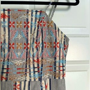 THML Spaghetti Strap Dress with Colorful Embroidery
